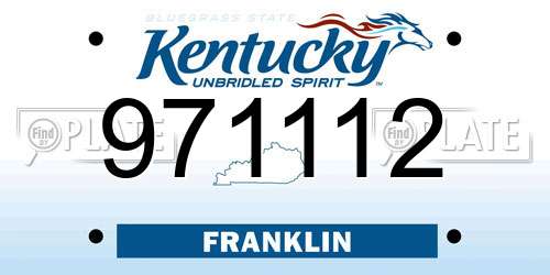 971112 Kentucky License Plate