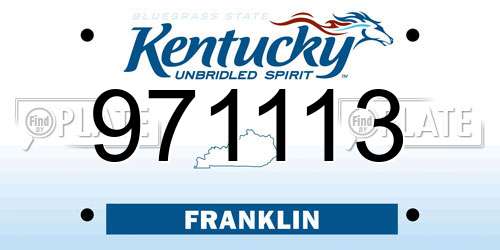 971113 Kentucky License Plate