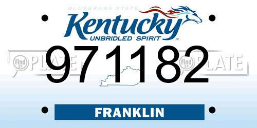 971182 Kentucky License Plate