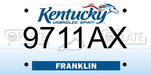 9711AX Kentucky License Plate