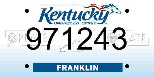 971243 Kentucky License Plate