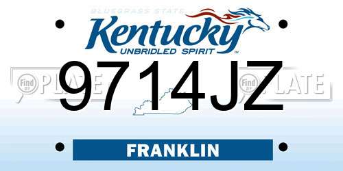 9714JZ Kentucky License Plate