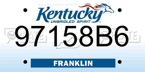 97158B6 Kentucky License Plate