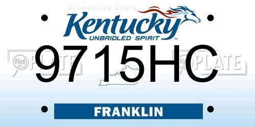 9715HC Kentucky License Plate