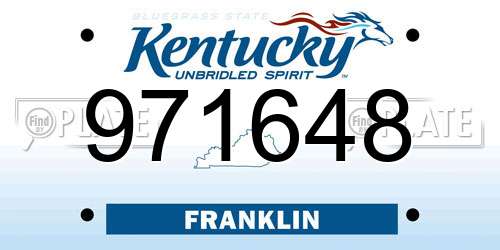 971648 Kentucky License Plate
