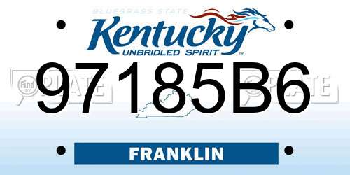 97185B6 Kentucky License Plate