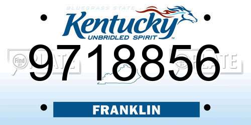 9718856 Kentucky License Plate