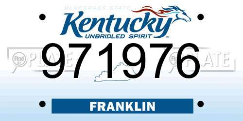971976 Kentucky License Plate