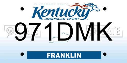 971DMK Kentucky License Plate