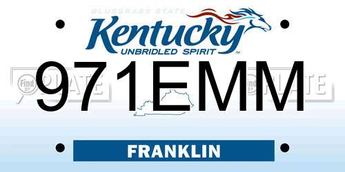 971EMM Kentucky License Plate