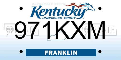 971KXM Kentucky License Plate