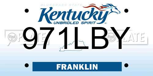 971LBY Kentucky License Plate