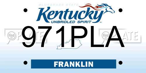 971PLA Kentucky License Plate
