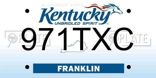 971TXC Kentucky License Plate
