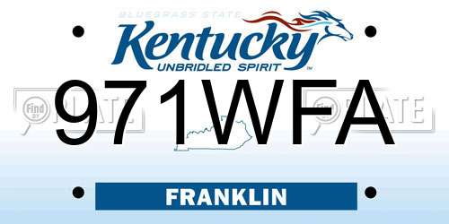 971WFA Kentucky License Plate