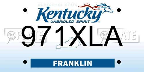 971XLA Kentucky License Plate