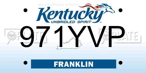 971YVP Kentucky License Plate