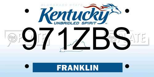 971ZBS Kentucky License Plate