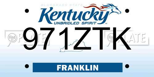 971ZTK Kentucky License Plate