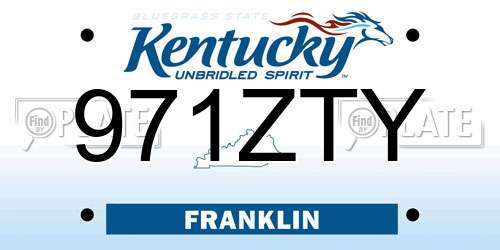 971ZTY Kentucky License Plate