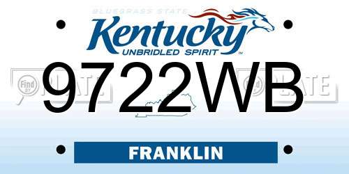 9722WB Kentucky License Plate
