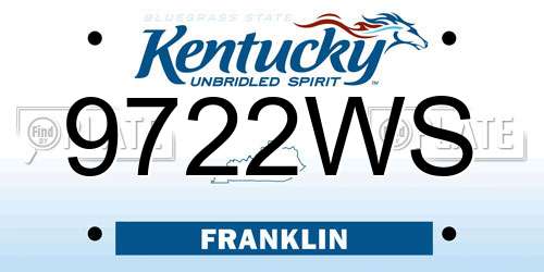 9722WS Kentucky License Plate