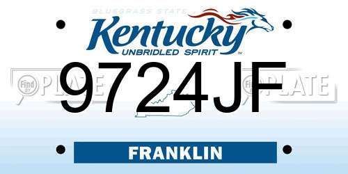 9724JF Kentucky License Plate