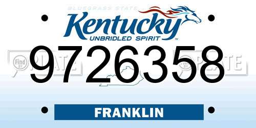 9726358 Kentucky License Plate
