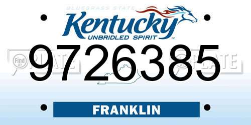 9726385 Kentucky License Plate