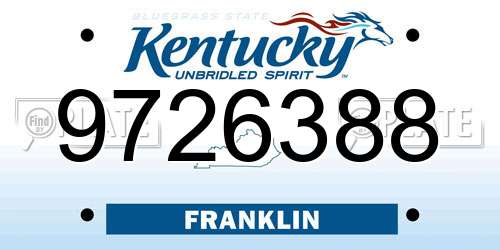 9726388 Kentucky License Plate