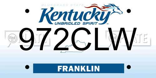972CLW Kentucky License Plate