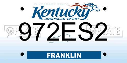 972ES2 Kentucky License Plate