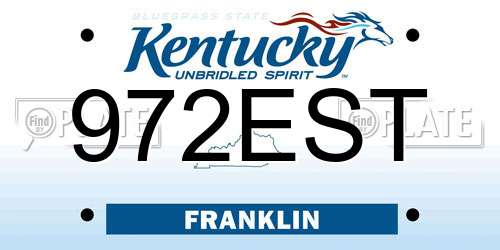 972EST Kentucky License Plate