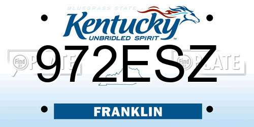 972ESZ Kentucky License Plate