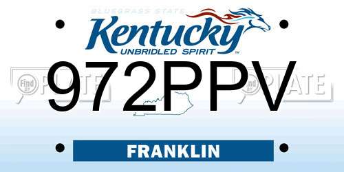 972PPV Kentucky License Plate