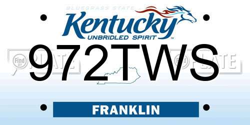 972TWS Kentucky License Plate
