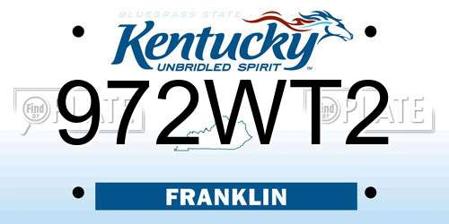 972WT2 Kentucky License Plate