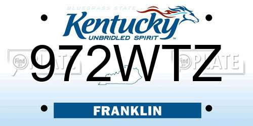972WTZ Kentucky License Plate