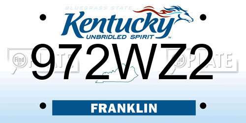 972WZ2 Kentucky License Plate