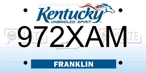 972XAM Kentucky License Plate