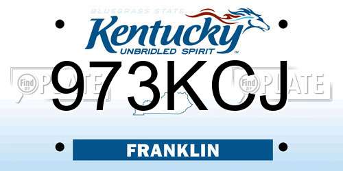 973KCJ Kentucky License Plate