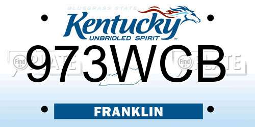 973WCB Kentucky License Plate