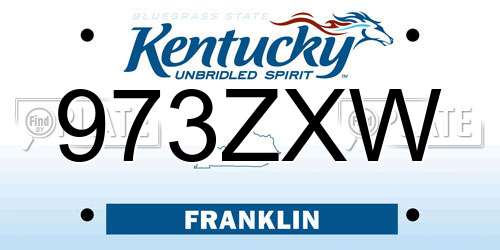 973ZXW Kentucky License Plate