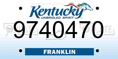 9740470 Kentucky License Plate