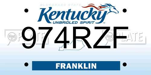 974RZF Kentucky License Plate