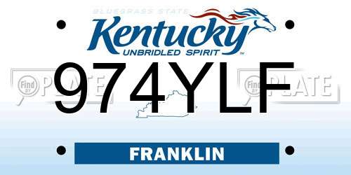974YLF Kentucky License Plate
