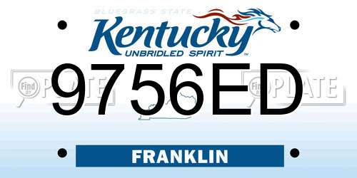 9756ED Kentucky License Plate