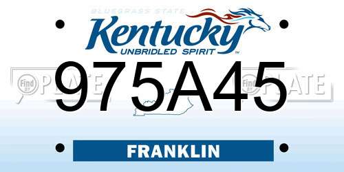 975A45 Kentucky License Plate