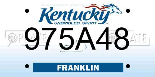 975A48 Kentucky License Plate