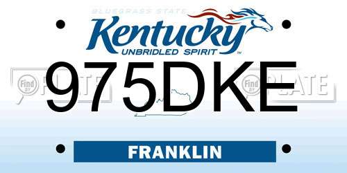 975DKE Kentucky License Plate
